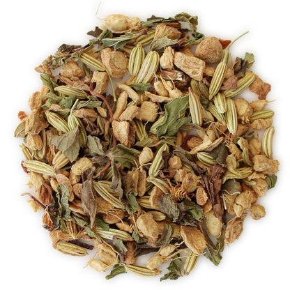 Teabloom Digestive Comfort Loose Leaf Herbal Tea with Chamomile, Fennel & Ginger | Caffeine-Free Soothing Botanical Blend | Canister Makes 35–50 Cups | Gift-Ready Reusable Tin