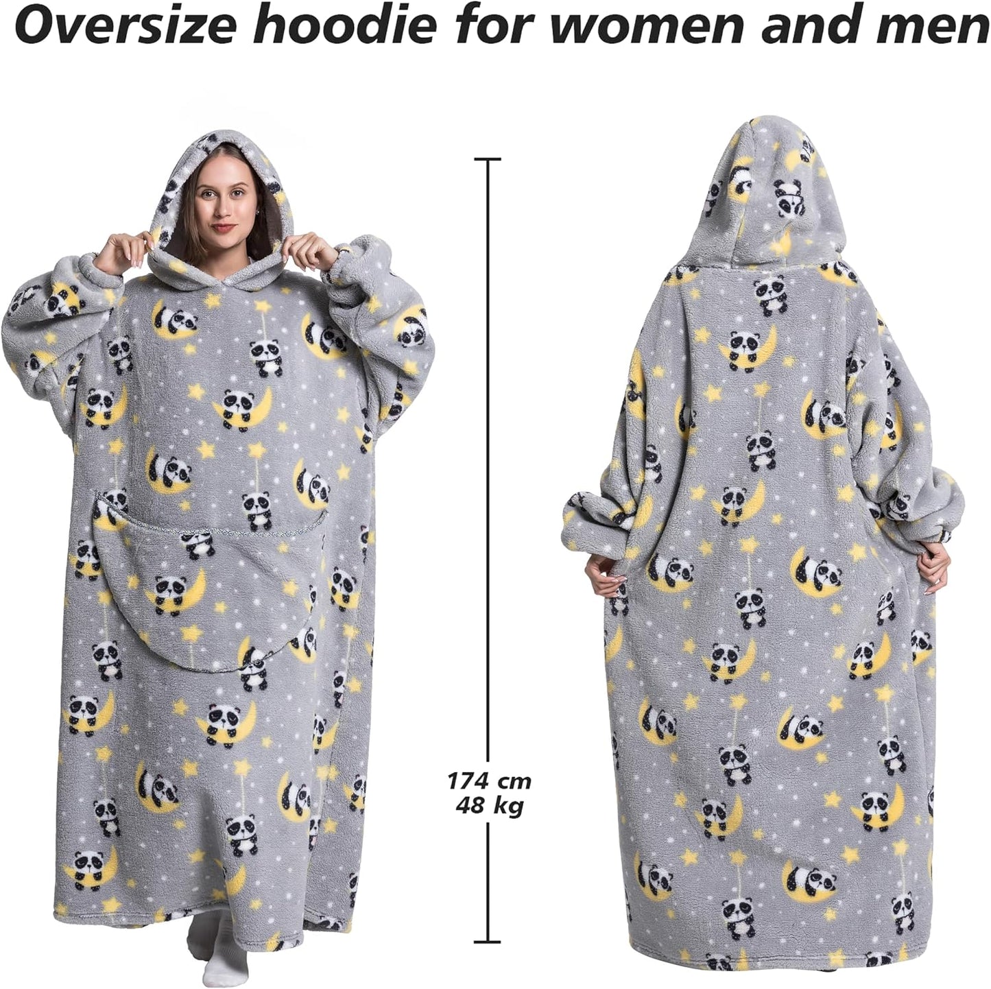 Capecage Blanket Hoodie, Long Hooded Blanket Sweatshirt as Birthday Gifts for Women Men, Long Wearable Blanket for Women Men.