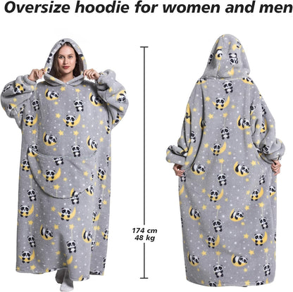 Capecage Blanket Hoodie, Long Hooded Blanket Sweatshirt as Birthday Gifts for Women Men, Long Wearable Blanket for Women Men.