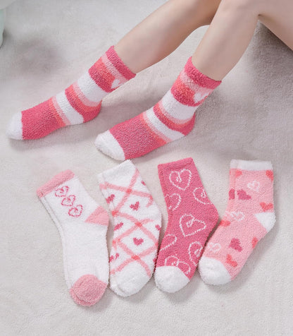 SDBING Fuzzy Socks for Women Soft Fluffy Home Sleeping Socks Cozy Warm Slipper Socks 6 or 5 Pairs