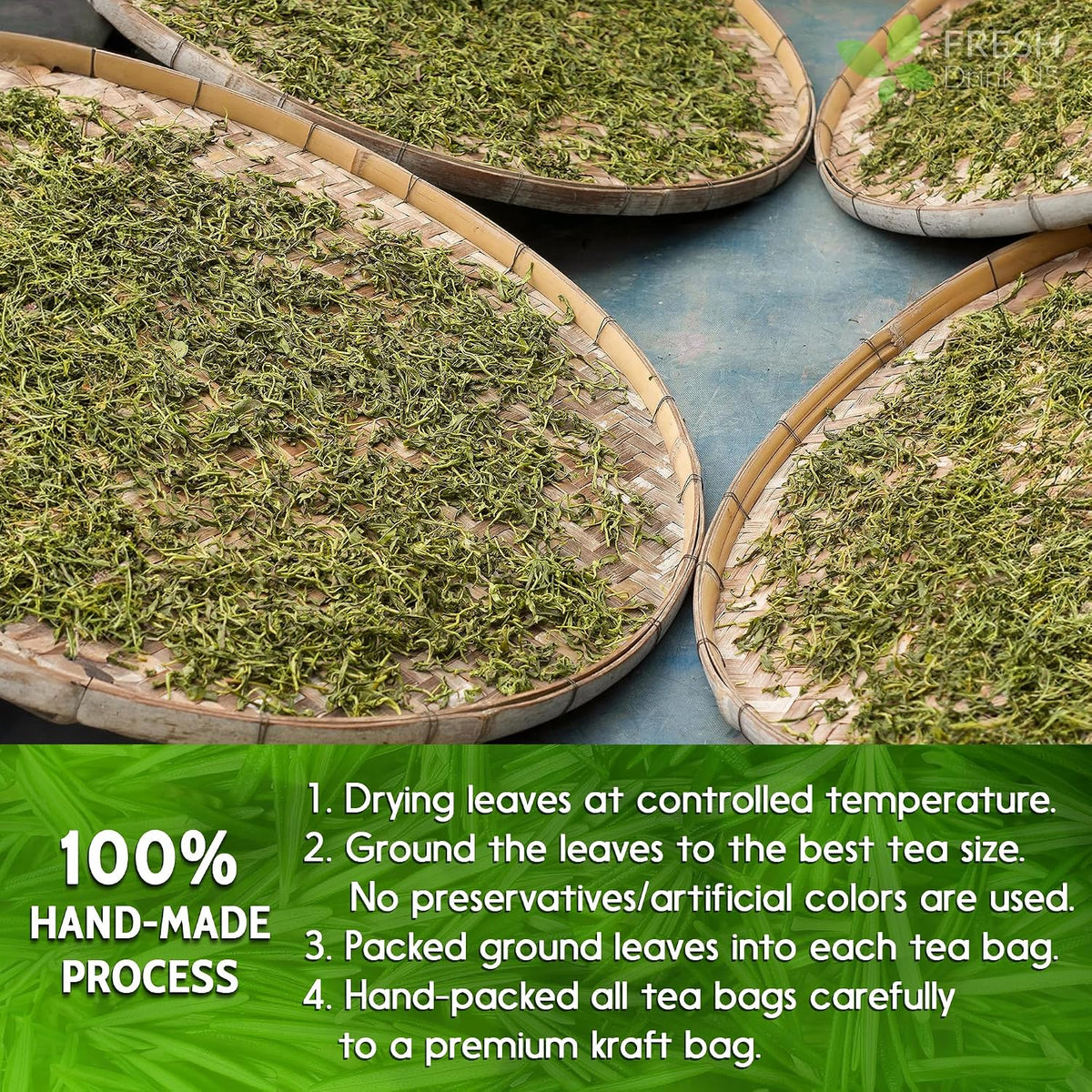 FRESHDRINKUS, 31 Rosemary Leaf Tea Bags, 100% Natural and Pure Rosemary Dried Leaves, Pure Herbal Tea, No Additives, No Caffeine, No Gluten, Vegan.