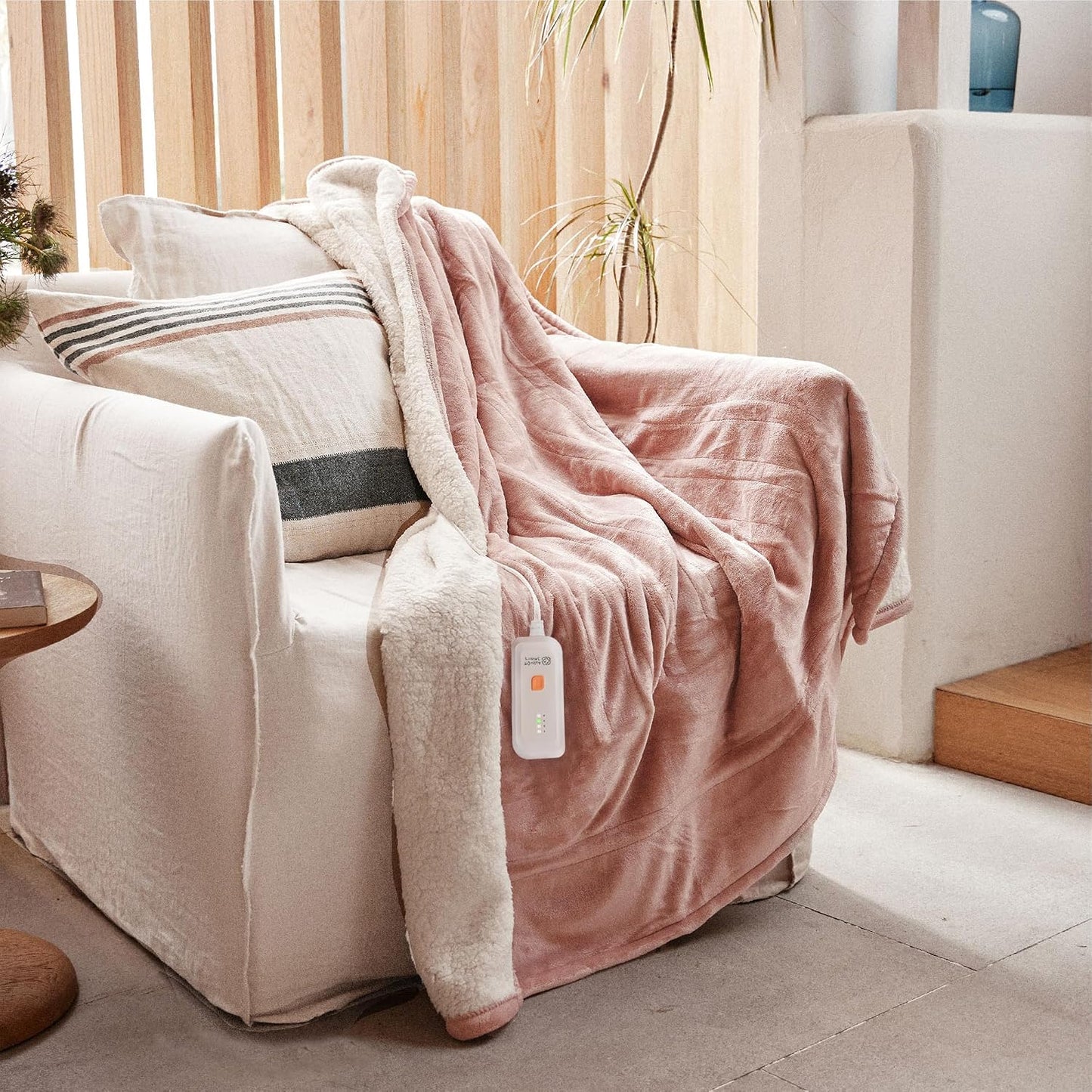GOTCOZY Heated Throw Blanket, 50''X60'' - Soft Silky Plush Electric Blanket with 4 Heating Levels & 3 Hour Auto Off, ETL Certified, Machine Washable (Grey)