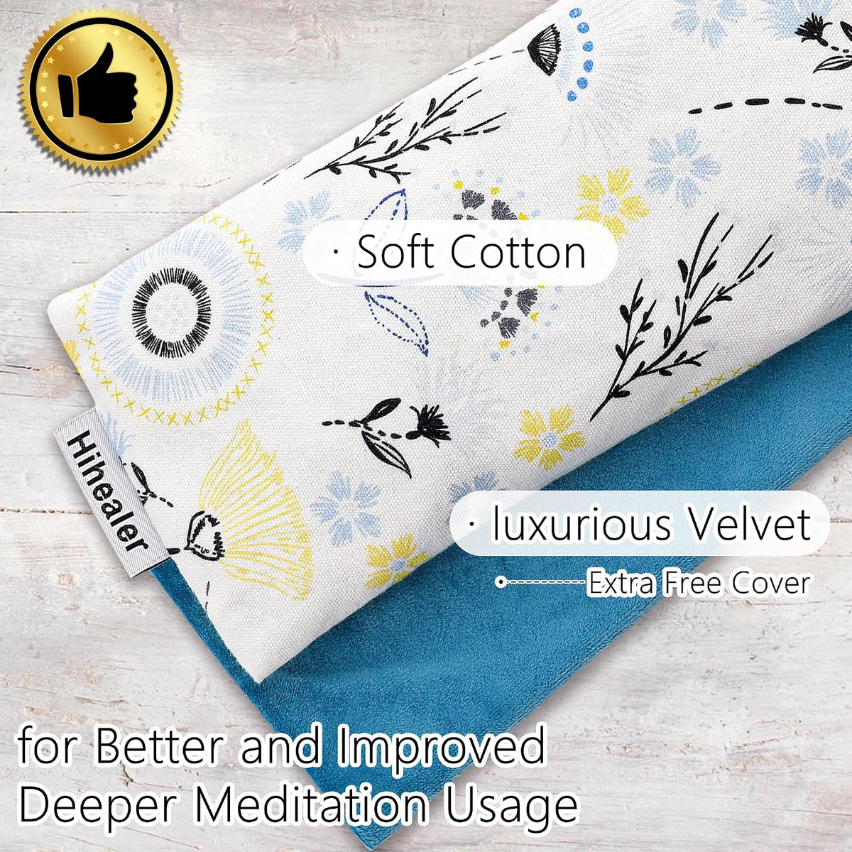 Hihealer Lavender Eye Pillow for Relaxation, Yoga, Sleep, Weighted Eye Mask