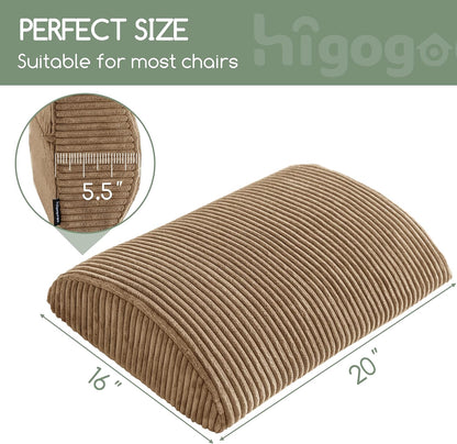 HIGOGOGO Lumbar Support Pillow for Recliner Chair/Accent Chair/Couch, Memory Foam Back Support Cushion for Elderly, Recliner Cushions for Back Rest, Pain Relief, Reading, Washable Cover, Dark Grey