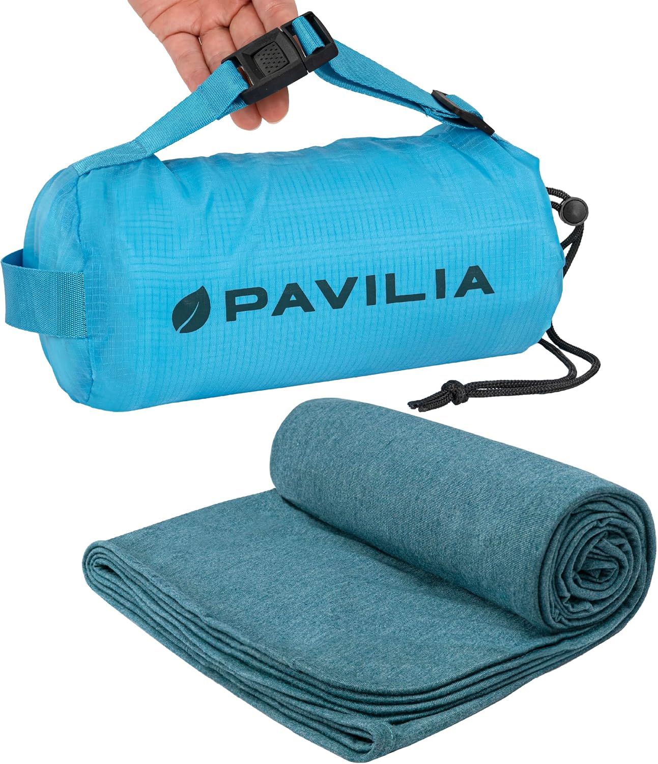 PAVILIA Travel Blanket Airplane Compact with Bag, Lightweight Soft Fleece Plane Blanket Long Flights, Camping Road Trips, Packable Travel Gift Essentials with Luggage Backpack Strap, 65x40, Purple