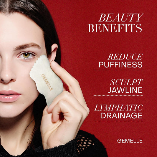 GEMELLE White Jade Gua Sha Tool