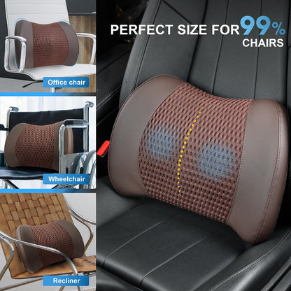 Lofty Aim Lumbar Support Pillow for Car, Car Seat Back Support for Driving | Memory Foam Car Lumbar Support for Driving Seat, Car Back Cushion, Adjustable Straps, Lower Back Pillow, Office Chairs, Black