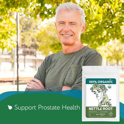 Organic Nettle Root Tea (40 Bleach-Free & Microplastic-Free TeaBags) - Men’s Health - Prostate, Hormones