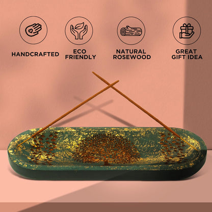 Incense Holder-Incense Burner/Ash Catcher-Handmade Wooden Insence Tray Home Decor 11x4x1.2 Inches