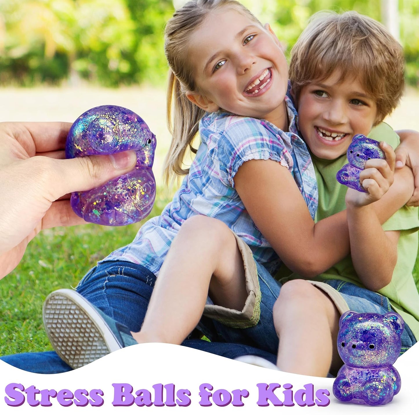 ZTATU Gummy Bear Squishy Fidget Toys (1PCS) Stress Balls for Adults Sugar Stress Ball，Sensory Toys Squishy Ball, Stress Relief Toy Squeeze Ball Party Favors for Kids, Easter Basket Stuffers