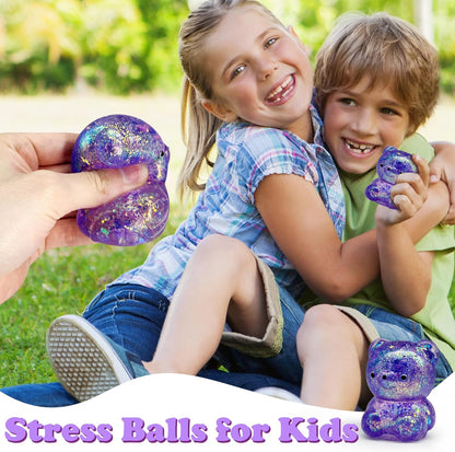 ZTATU Gummy Bear Squishy Fidget Toys (1PCS) Stress Balls for Adults Sugar Stress Ball，Sensory Toys Squishy Ball, Stress Relief Toy Squeeze Ball Party Favors for Kids, Easter Basket Stuffers