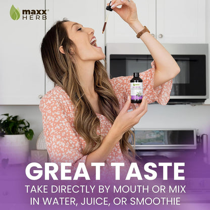 Maxx Herb Passion Flower Extract - Max Strength Passion-Flower Liquid Absorbs Better Than Capsules, for Relaxation and Stress Relief, Alcohol-Free - 4 Oz Bottle (60 Servings)