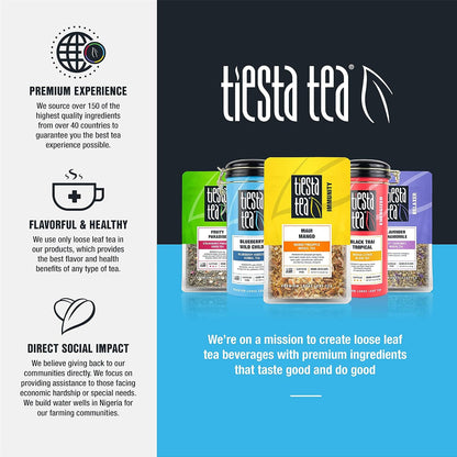 Tiesta Tea - Lavender Chamomile Herbal Tea, Loose Leaf, Calming Blend with Chamomile and Lavender, Caffeine-Free Herbal, Great for Hot or Iced Brews, Resealable Bulk Pouch, 200 Cups, 8 Ounce