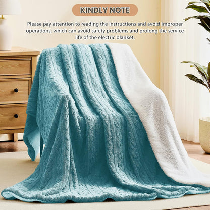 Homemate Electric Heated Blanket Twin - 62"x84" Heating Bed Blankets Throw with 10 Heating Levels 8 Hours Auto Off Fast Heating Over-Heated Protection Ultra Soft Warm Flannel ETL Certified Grey - Colors B