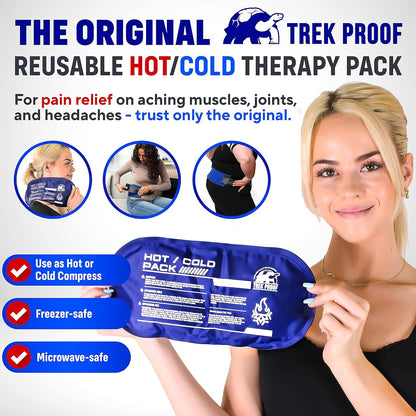 Ice Packs for Injuries Reusable (3-Piece Set) – Hot and Cold Ice Pack Therapy Gel Wrap Support – Supports Recovery, Joint and Muscle Pain – Knees, Back & More (3 Piece Set - Classic)