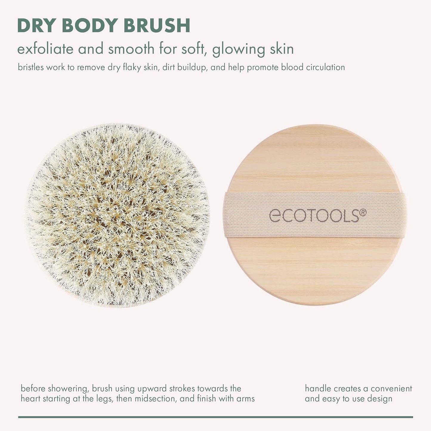 EcoTools Dry Body Brush, for Post Shower & Bath Skincare Routine, Removes Dirt and Promotes Blood Circulation, 1 Count