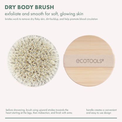 EcoTools Dry Body Brush, for Post Shower & Bath Skincare Routine, Removes Dirt and Promotes Blood Circulation, 1 Count