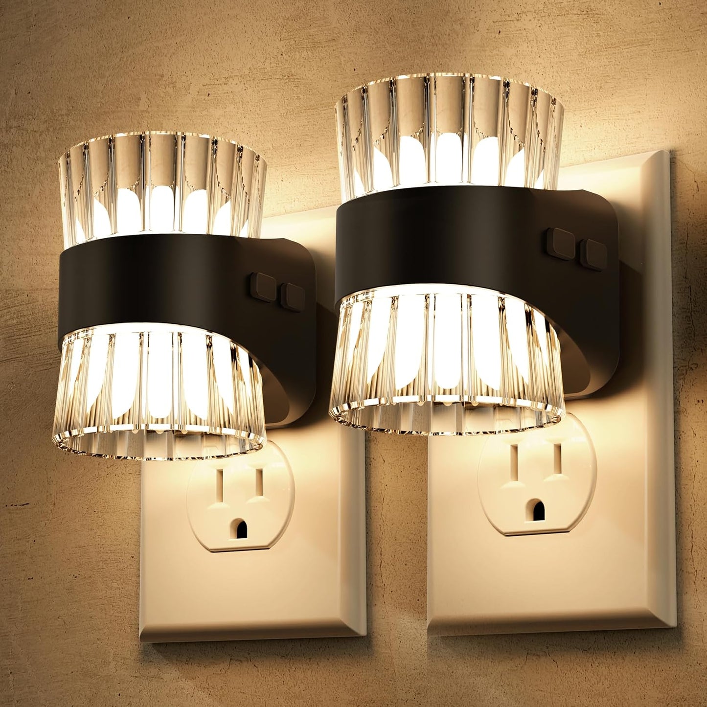 Briignite Night Light, Night Lights Plug into Wall, Soft White LED Nightlight for Kids, Adjustable Brightness 0-100LM, Dusk to Dawn Sensor, Soft Light for Bedroom, Hallway, Nursery, 2 Pack