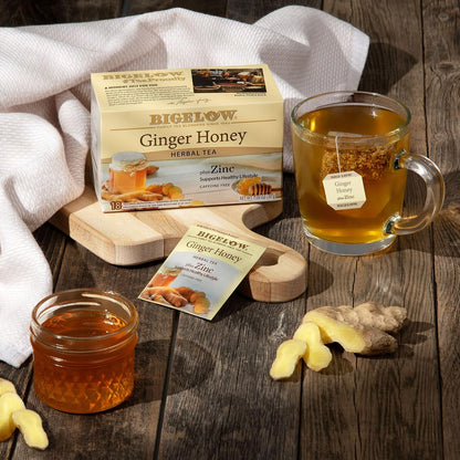 Bigelow Tea Ginger Honey Plus Zinc, 18 Count (Pack of 6)