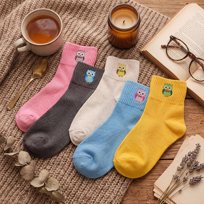 Eurzom 10 Pairs Socks Womens Crew Elastic Ankle Length Cotton Socks Aesthetic Cute Lightweight Low Cut Gifts for Women - Colors B
