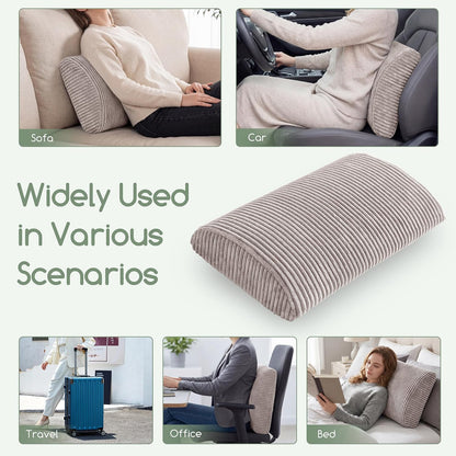 HIGOGOGO Lumbar Support Pillow for Recliner Chair/Accent Chair/Couch, Memory Foam Back Support Cushion for Elderly, Recliner Cushions for Back Rest, Pain Relief, Reading, Washable Cover, Dark Grey