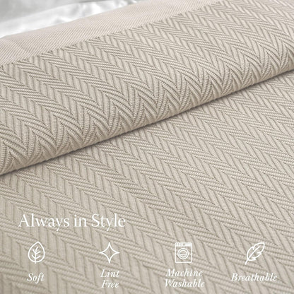 Threadmill Travel Blanket Cotton Viscose from Bamboo - Airplane Premium Soft Flight Grey Throw Blanket in Cloth Bag (Grey Color) Compact & Portable Blanket for Travel, Car, Picnic & Camping