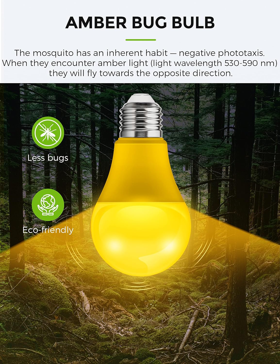 L LOHAS LED Sleep aid Amber Light Bulbs, Blue Light Blocking, A19 9W(60 Watt Equivalent) Dim Light Bulbs, 1800K Warm Light Bulb, E26 Base, 2 Pack