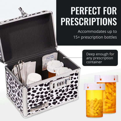 Vaultz Secure Security Lock Boxes - Safe Combination Lock Box, Storage for Documents, Valuables, Medicine & Money - 9.88 x 7.75 x 7 Inch - Black/Chrome