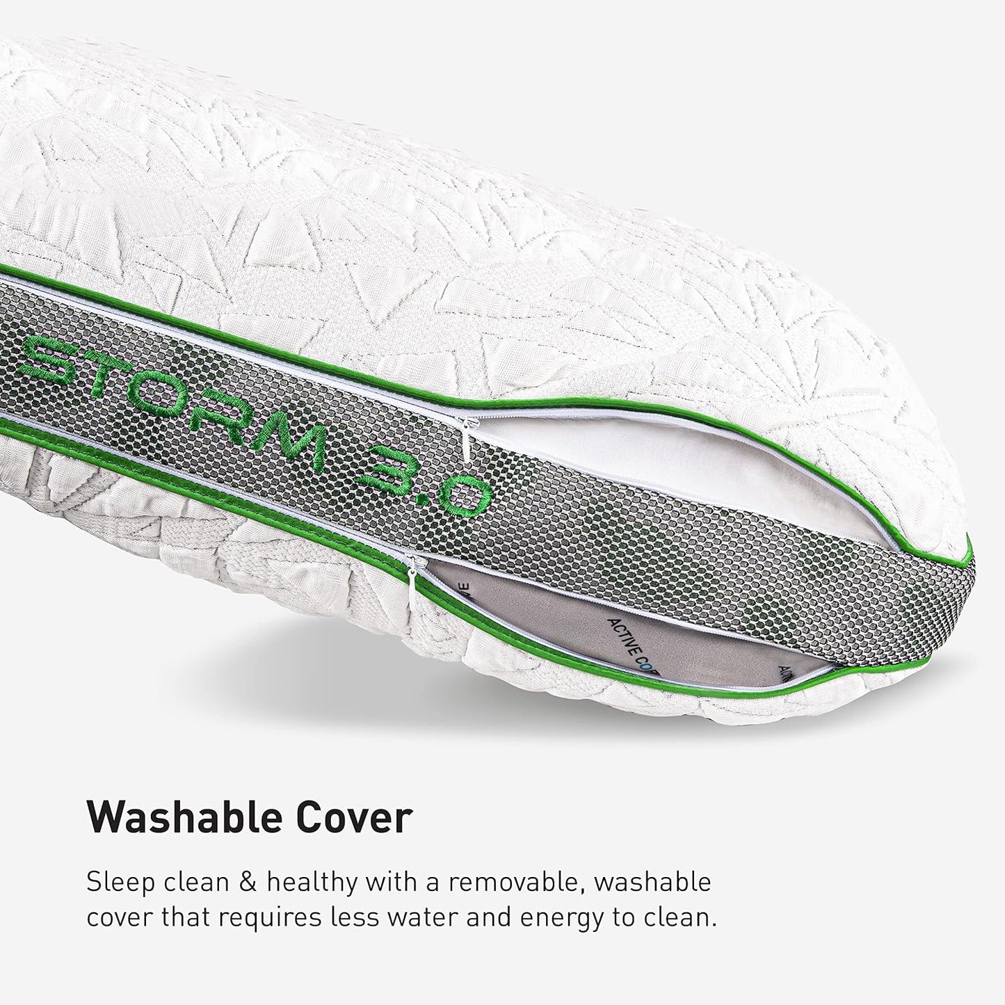 Bedgear Storm Performance Pillow, 1.0 Cooling Pillow for Side Sleepers, Medium Firm Support, Ver-Tex Cooling Cover, Air-X Mesh, Washable