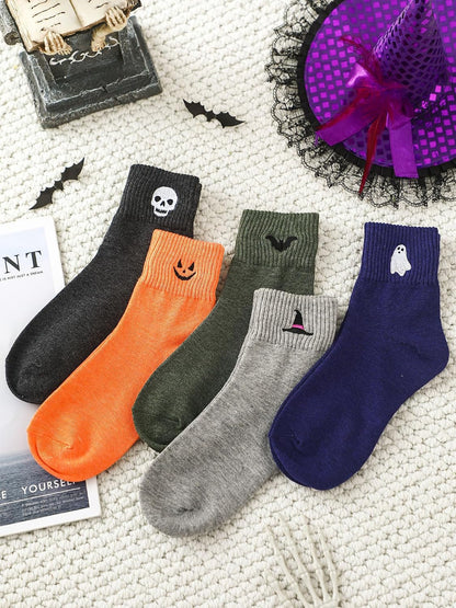 Eurzom 10 Pairs Socks Womens Crew Elastic Ankle Length Cotton Socks Aesthetic Cute Lightweight Low Cut Gifts for Women - Colors B