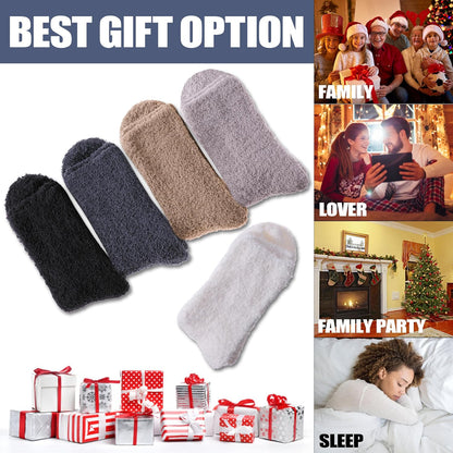 CHOWISH Womens Fuzzy Slipper Socks Super Soft Microfiber Fluffy Cozy Winter Warm Fuzzy Crew Socks