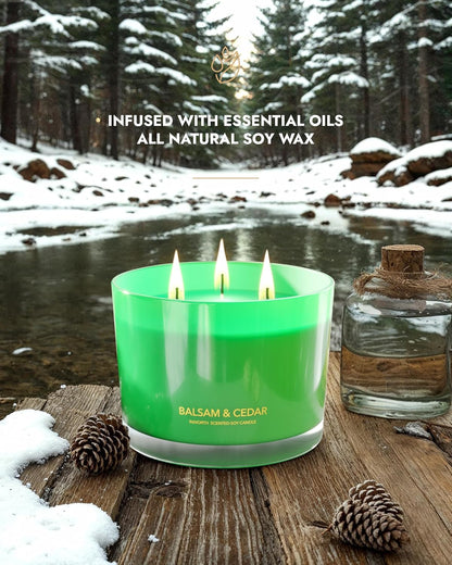 96NORTH Luxury Vanilla Soy Candles | Large 3 Wick Jar Candle | Up to 50 Hours Burning Time | 100% Natural Soy Wax | Relaxing Aromatherapy Aesthetic Candle | Housewarming Gift for Men and Women