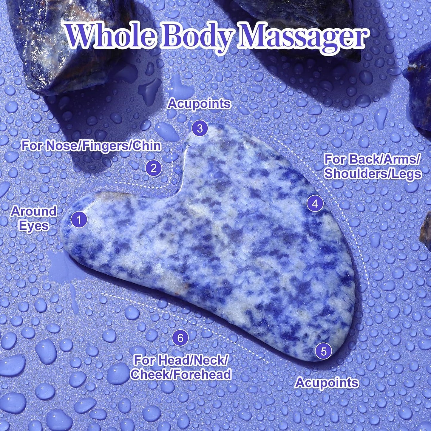 rosenice Gua Sha Facial Tools Guasha Tool Gua Sha Jade Stone Manual Massage Sticks for Jawline Sculpting and Puffiness Reducing for Face Body Tensions Reduce Festive Gifts