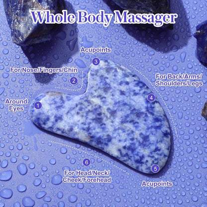 rosenice Gua Sha Facial Tools Guasha Tool Gua Sha Jade Stone Manual Massage Sticks for Jawline Sculpting and Puffiness Reducing for Face Body Tensions Reduce Festive Gifts