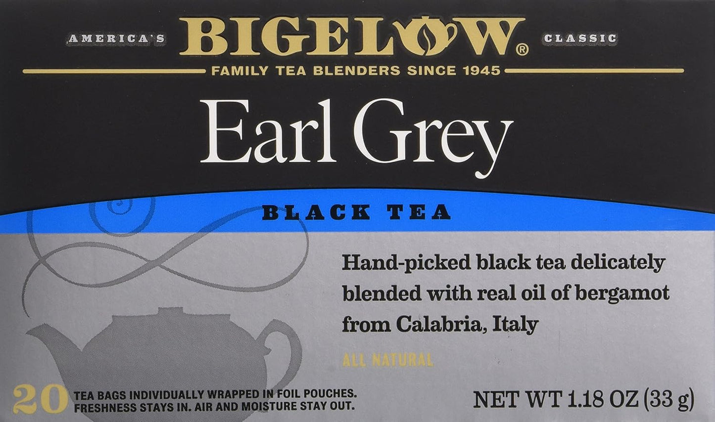 Bigelow Tea Black Tea 6 Flavor Variety Pack, Caffeinated Tea with Mint, Lemon, Constant Comment, English Teatime, Earl Grey, and Vanilla Chai, 20 Count Box (Pack of 6), 120 Total Tea Bags