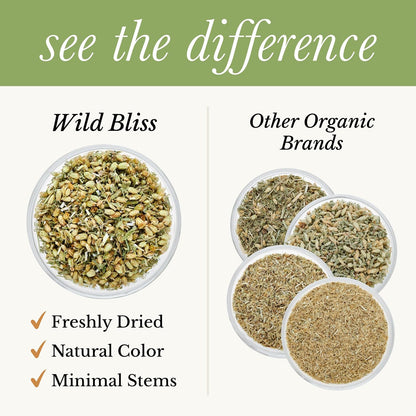 Wild Bliss Organic Wild Yarrow Flower Herbal Tea, 25 Tea Bags