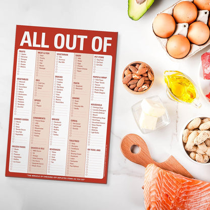 Knock Knock All Out Of Grocery List Note Pad, 6 x 9-inches (Blue)