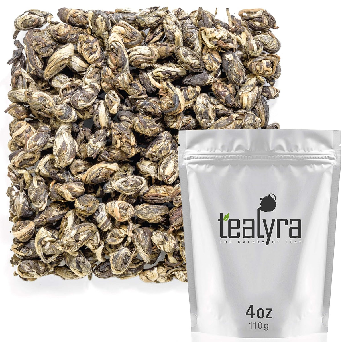 Tealyra | Jasmine Phoenix Pearls Loose Leaf Green Tea, 110g (4 oz)