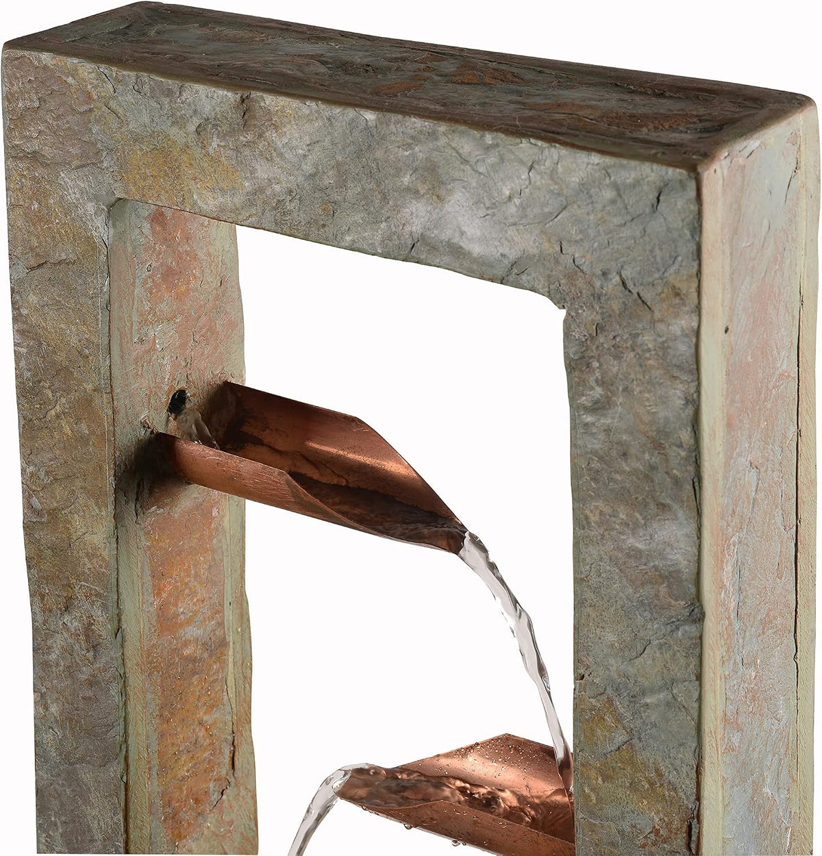 Kenroy Home Spillway Rustic Indoor Table Fountain, Slate and Copper, 19 Inch Height, 10 Inch Width, 6 Inch Depth