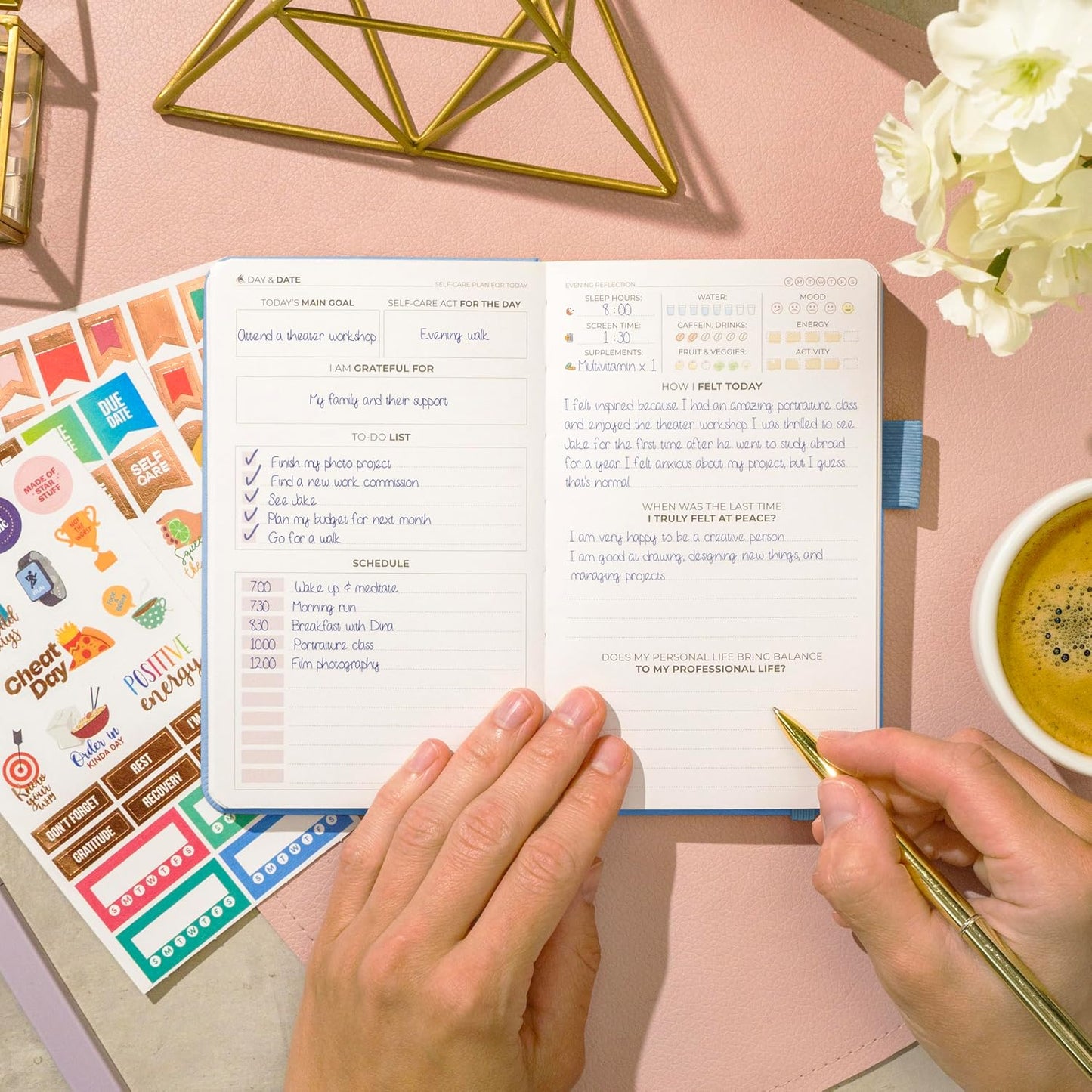 Clever Fox Self-Care Journal – Daily Reflection Notebook – Mental Health & Personal Development Planner, Meditation & Mood Log, A5 (Aquamarine)