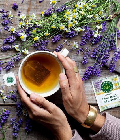 Traditional Medicinals Organic Chamomile with Lavender Herbal Tea, 16 Tea Bags (Pack of 2)