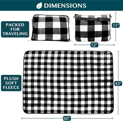 PAVILIA Travel Blanket Pillow, Soft Airplane Blanket 2-IN-1 Combo Set, Plane Blanket Compact Packable, Flight Essentials Car Pillow, Travelers Gifts Accessories Luggage Backpack Strap, 60x43 Teal Blue