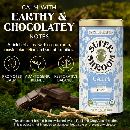 The Republic of Tea SuperShroom Organic Calm Herbal Tea, 36 Count