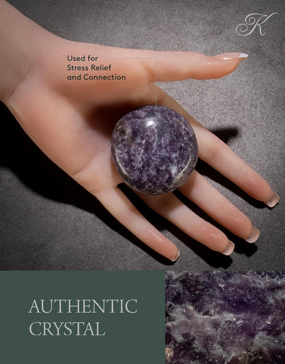 KALIFANO Palm Stone with Healing & Calming Effects - AAA+ Grade High Energy Worry Stone with Information Card - Reiki Crystal Used for Courage (Family Owned and Operated)