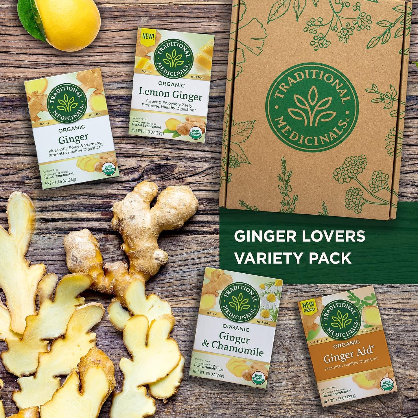 Traditional Medicinals Organic, Peppermint Tea - Helps Soothe Belly from Occasional Gas and Bloating - Kosher, Non-GMO, Caffeine-Free, Compostable - 16 Tea Bags