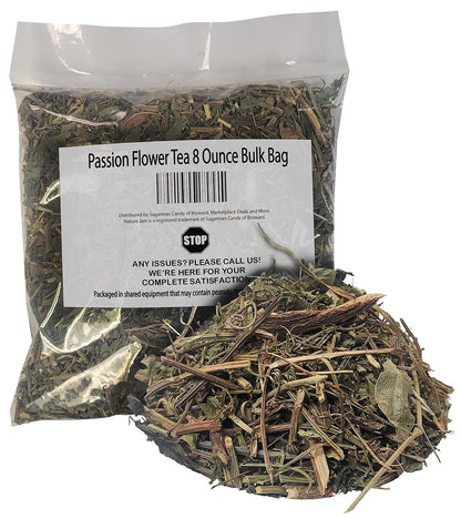 Passion Flower Tea For A Calming Nights Sleep 8 Ounce Bulk Bag-Passiflora Herb -Maypop - Wild Passion Vile - NO PROCESSING Paciflora Te Pasiflora Tea Passionflower Tea