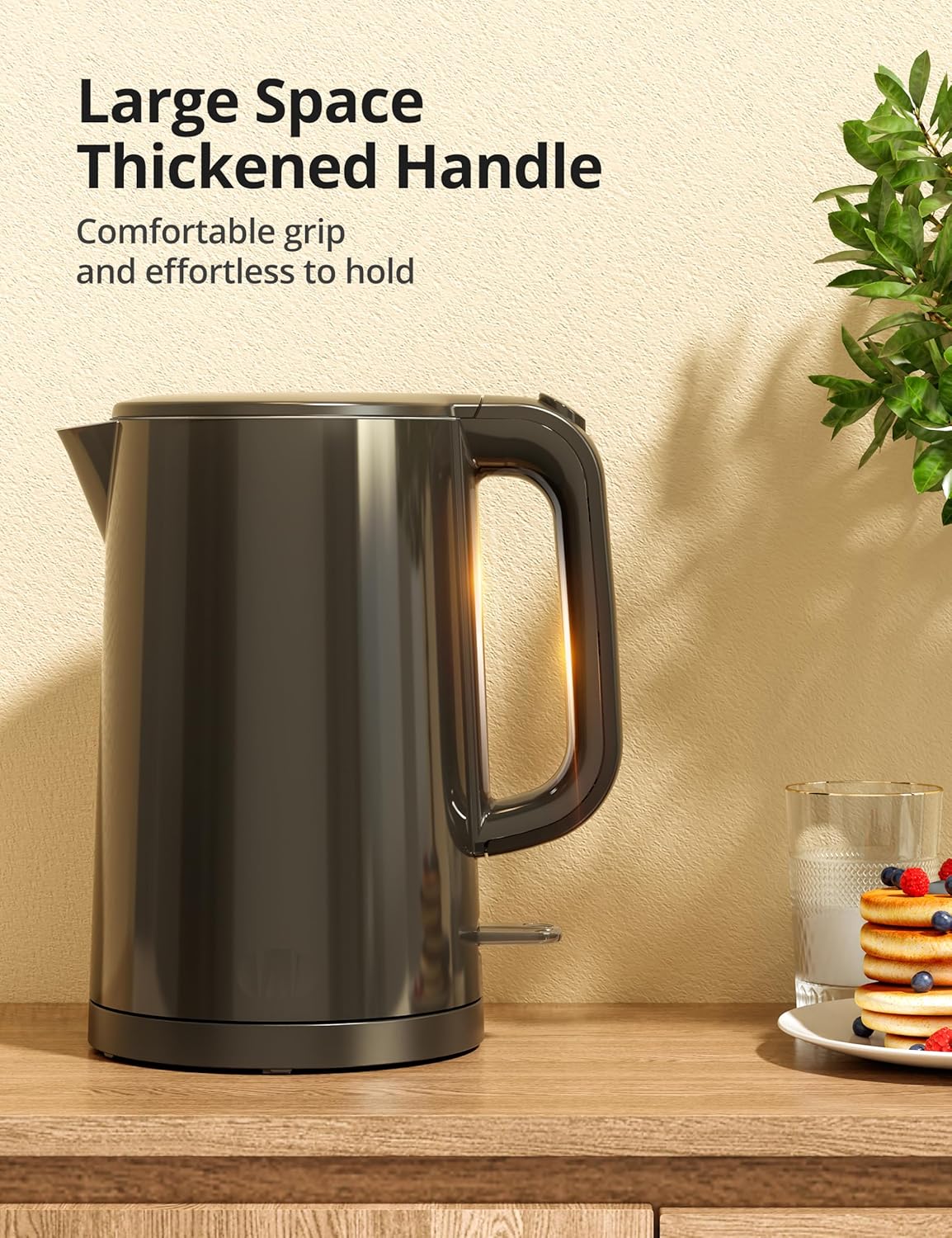 Electric Kettle Temperature Control, 1.7L Large Electric Tea Kettle, 4H Keep Warm Hot Water Boiler with 6 Presets, LED Screen Electric Kettles for Boiling Water, Boil-Dry Protection, BPA Free