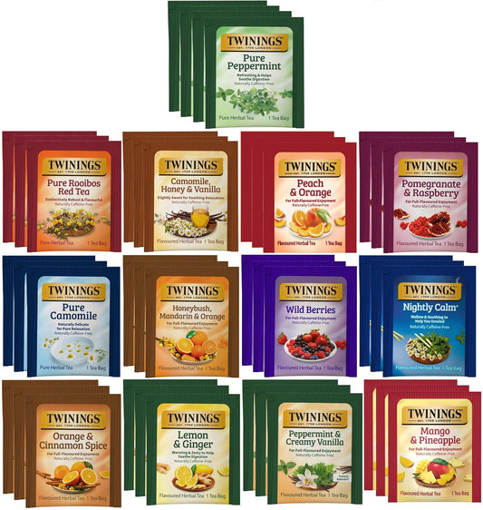Twinings Assorted Herbal, Naturally Caffeine-Free Tea Bag Sampler