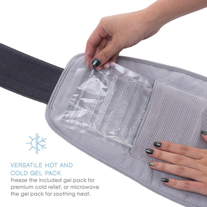 Pure Enrichment PureRelief Lumbar & Abdominal Heating Pad - 4 Heat Settings, Adjustable Belt, Hot/Cold Gel Pack, and Storage Bag - Ideal for Back Pain and Abdominal Cramps