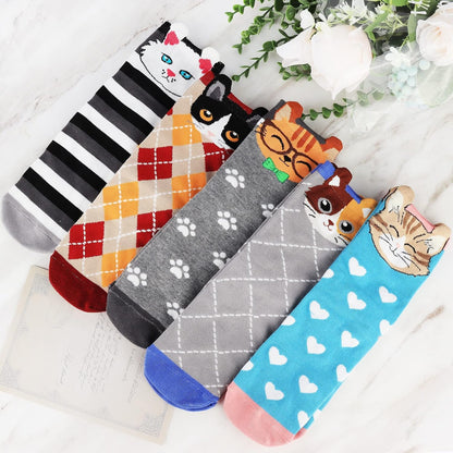 Jeasona Cute Cat Gifts for Women Animal Cat Socks Wife Mom Girlfriend Daughter